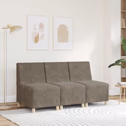 vidaXL Divano componibile senza braccioli grigio scuro 55 cm in similpelle scamosciata - Vista aggiuntiva 3