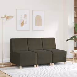 vidaXL Divano Sedia senza Braccioli Verde Militare 55 cm in Similpelle Scamosciata - Vista aggiuntiva 3