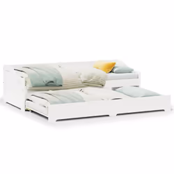 vidaXL Lettino con Rotelle senza Materasso IRUN Bianco 90x200 cm - Vista aggiuntiva 2