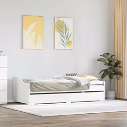 vidaXL Lettino con Rotelle senza Materasso IRUN Bianco 90x200 cm - Vista aggiuntiva 3