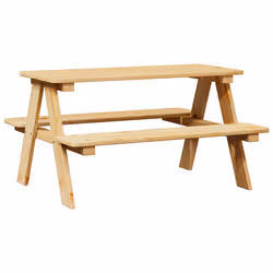 vidaXL Tavolo per Bambini con Panche IRUN 90x79,5x50 cm Legno Massello - Vista aggiuntiva 2