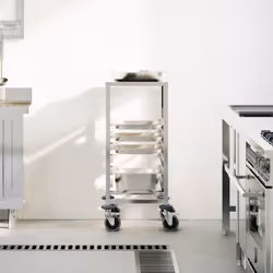 vidaXL Carrello Portateglie con 6 GN Contenitori 39x55x87 cm - Vista aggiuntiva 3