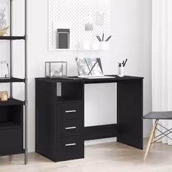 Portate un'aria di fascino elegante nel vostro studio o area di lavoro con questa scrivania con cassetti raffinata e moderna! ...