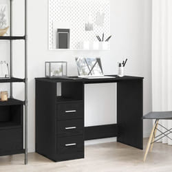 Scrivania Cassetti Rovere Nero 102x50x76 cm Legno Multistrato - Vidaxl
