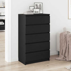 Cassettiera Rovere Nero 60x36x103 cm in Legno Multistrato - Vidaxl