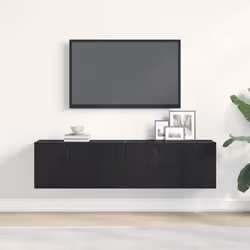 vidaXL Mobile TV Rovere Nero 120x30x30,5 cm in Legno Multistrato - Vista aggiuntiva 3