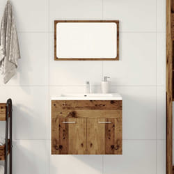 Set Mobili da Bagno 2 pz Legno Antico in Legno Multistrato Vidaxl 548804