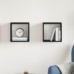 Mensole Parete a Cubo 2 pz Rovere Nero 30x15x30 cm Truciolato Vidaxl