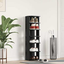 vidaXL Scarpiera Rovere Rovere Nero 25x27x102 cm in Legno Multistrato