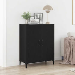 vidaXL Credenza Rovere Nero 69,5x34x90 cm in Legno Multistrato