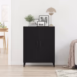 vidaXL Credenza Rovere Nero 69,5x34x90 cm in Legno Multistrato - Vista aggiuntiva 3