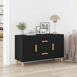 vidaXL Credenza Rovere Nero 100x36x60 cm in Legno Multistrato