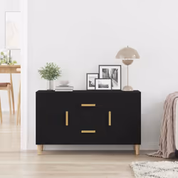 vidaXL Credenza Rovere Nero 100x36x60 cm in Legno Multistrato - Vista aggiuntiva 3