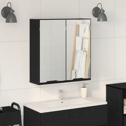 Vidaxl - Mobile da bagno - Rovere Nero, 64x20x66.5 cm, Realizzato in legno ingegnerizzato