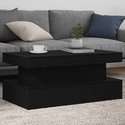 vidaXL Tavolino da Soggiorno con Luci LED Rovere Nero 90x50x40 cm