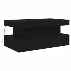 vidaXL Tavolino da Soggiorno con Luci LED Rovere Nero 90x50x40 cm - Vista aggiuntiva 3