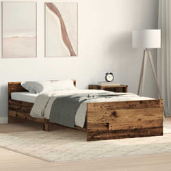 vidaXL Giroletto senza Materasso Legno Antico 75x190 cm in Truciolato