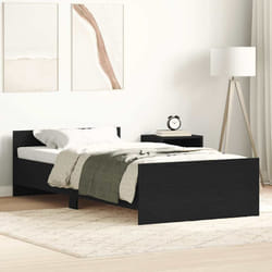 vidaXL Giroletto senza Materasso Rovere Nero 75x190 cm in Truciolato