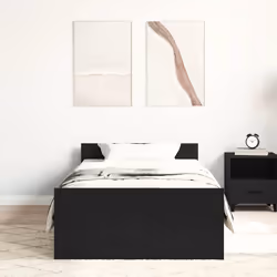 vidaXL Giroletto senza Materasso Rovere Nero 75x190 cm in Truciolato - Vista aggiuntiva 3