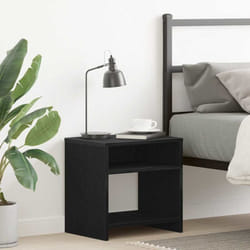 vidaXL Comodino Rovere Nero 40x30x40 cm in Legno Multistrato