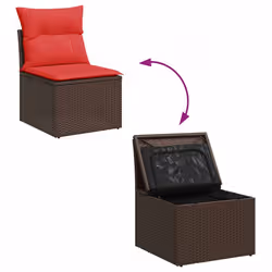 VidaXL 3326215 set mobili da esterno Rosso - Vista aggiuntiva 7