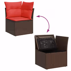 VidaXL 3326215 set mobili da esterno Rosso - Vista aggiuntiva 8