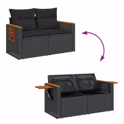 VidaXL 3327548 set mobili da esterno Nero - Vista aggiuntiva 6