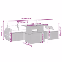 VidaXL 3328052 set mobili da esterno - Vista aggiuntiva 4