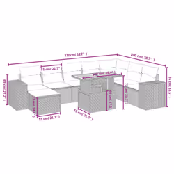 VidaXL 3328103 set mobili da esterno - Vista aggiuntiva 4