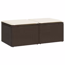 vidaXL Set Divano Giardino 4 pz con Cuscini Marrone Polyrattan Acacia - Vista aggiuntiva 2