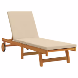 vidaXL Lettino da sole con cuscino 1-persona Marrone 63 x 199 x 85cm - Vista aggiuntiva 2