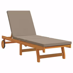 vidaXL Lettino da sole con cuscino 1-persona Marrone 63 x 199 x 85cm - Vista aggiuntiva 2
