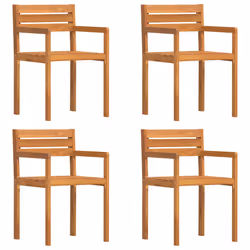 vidaXL Sedie da Giardino 4 pz 50x53x80 cm Legno Massello di Acacia - Vista aggiuntiva 2