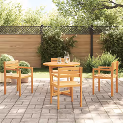 vidaXL Sedie da Giardino 4 pz 50x53x80 cm Legno Massello di Acacia - Vista aggiuntiva 3
