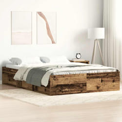 Giroletto senza Materasso Legno Antico 160x200 cm in Truciolato Vidaxl 669489