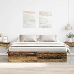 Giroletto senza Materasso Legno Antico 200x200 cm in Truciolato Vidaxl 138871