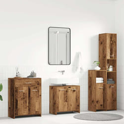 Set Mobili da Bagno 4 pz Legno Antico in Legno Multistrato Vidaxl 272679