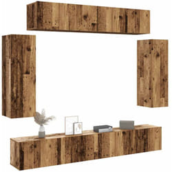Vidaxl - Set Mobile tv 6 pz Montato a Parete Legno Antico in Truciolato 799574