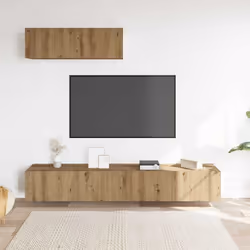 vidaXL Mobili TV a Parete 3 pz Rovere 100x30x30 cm Truciolato - Vista aggiuntiva 3