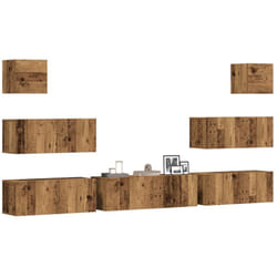 Vidaxl - Set Mobile tv 7 pz Montato a Parete Legno Antico in Truciolato 370224