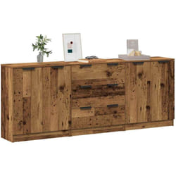 Vidaxl - Credenze 3 pz Legno Antico 60x30x70 cm in Legno Multistrato
