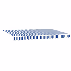 vidaXL Telo di ricambio per tenda da sole Blu e bianco 400 x 200 cm - Vista aggiuntiva 2