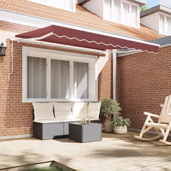 vidaXL Telo di ricambio per tenda da sole Borgogna 350 x 200 cm Tela - Vista aggiuntiva 3