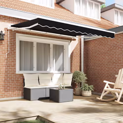 vidaXL Telo di ricambio per tenda da sole Nero 350 x 250 cm Tela - Vista aggiuntiva 3