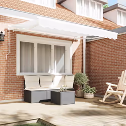 vidaXL Telo di ricambio per tenda da sole Bianco 350 x 250 cm Tela - Vista aggiuntiva 3