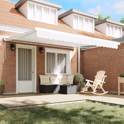 vidaXL Telo di ricambio per tenda da sole Bianco 400 × 350 cm Tela - Vista aggiuntiva 3
