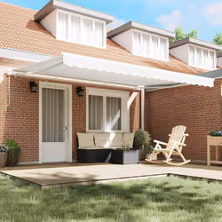 vidaXL Telo di ricambio per tenda da sole Bianco 450 × 300 cm Tela - Vista aggiuntiva 3