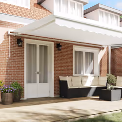 vidaXL Telo di ricambio per tenda da sole Bianco 500 × 300 cm Tela - Vista aggiuntiva 3