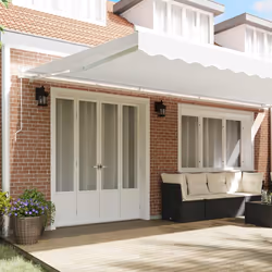 vidaXL Telo di ricambio per tenda da sole Bianco 600 × 300 cm Tela - Vista aggiuntiva 3