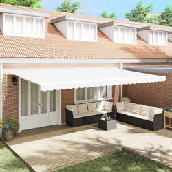 vidaXL Telo di ricambio per tenda da sole Bianco 600 × 350 cm Tela